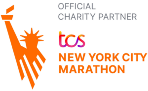 Logotipo de TCS New York Marathon Official Charity Partner en naranja