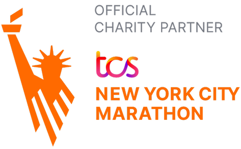 Logotipo de TCS New York Marathon Official Charity Partner en naranja