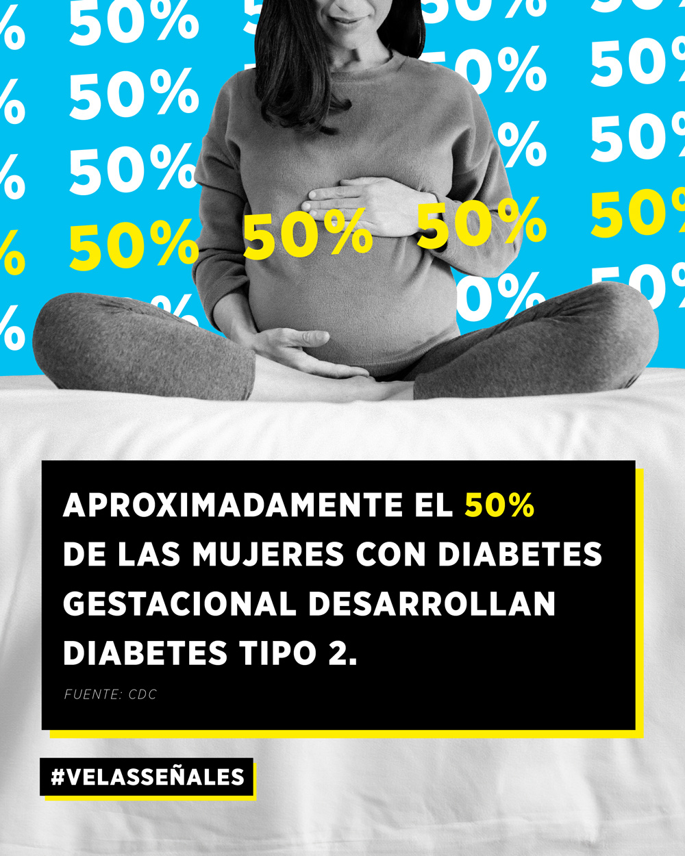 About 50% of women with gestational diabetes go on to develop type 2 diabetes